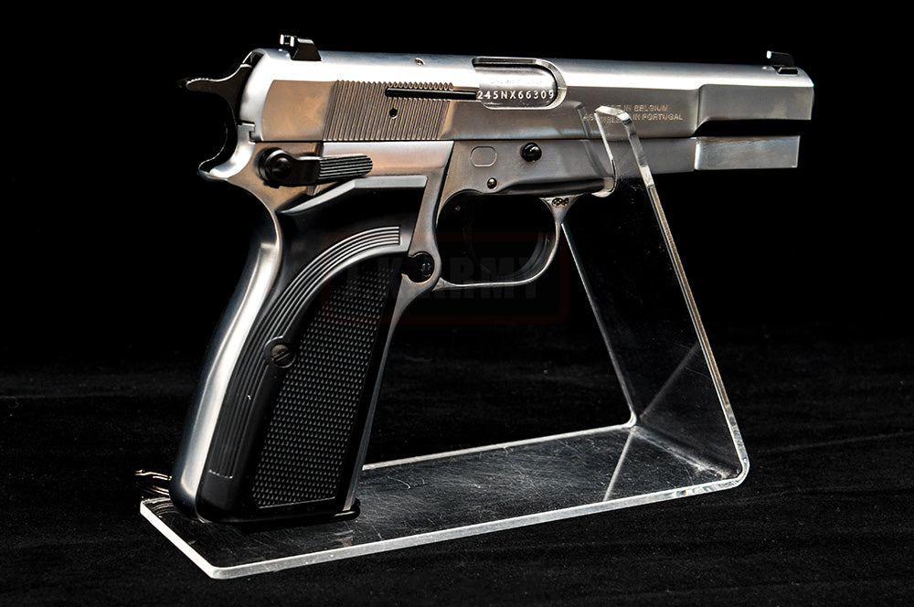WE Browning Hi-Power MK3 GBB Pistol Airsoft ( Silver ) ( Custom Marking )-No Marking ( Original Version )