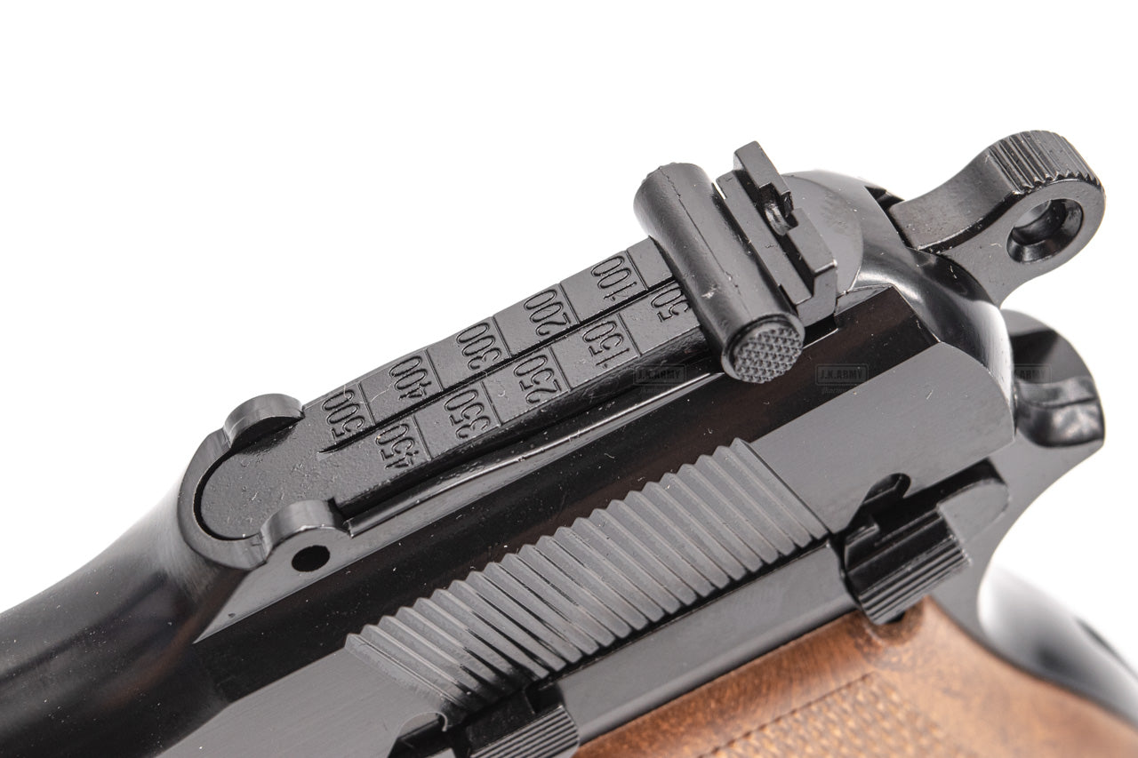 WE New Browning Hi-Power MK3 with Wood Style Kit GBB Pistol Airsoft-Silver