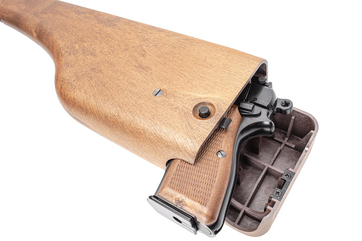 WE New Browning Hi-Power MK3 with Wood Style Kit GBB Pistol Airsoft-Silver