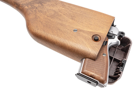 WE New Browning Hi-Power MK3 with Wood Style Kit GBB Pistol Airsoft-Silver