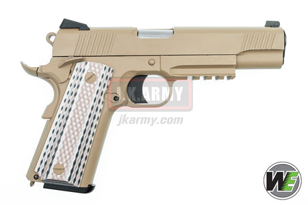 WE M45A1 Marines CQBP Metal GBB Pistol Airsoft ( Tan ) ( 1911 )