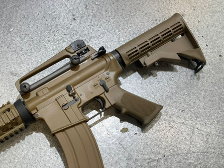 WE M4CQB Gas Blow Back Open Chamber Rifle Tan Edition ( GBB )