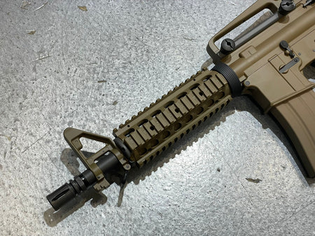 WE M4CQB Gas Blow Back Open Chamber Rifle Tan Edition ( GBB )
