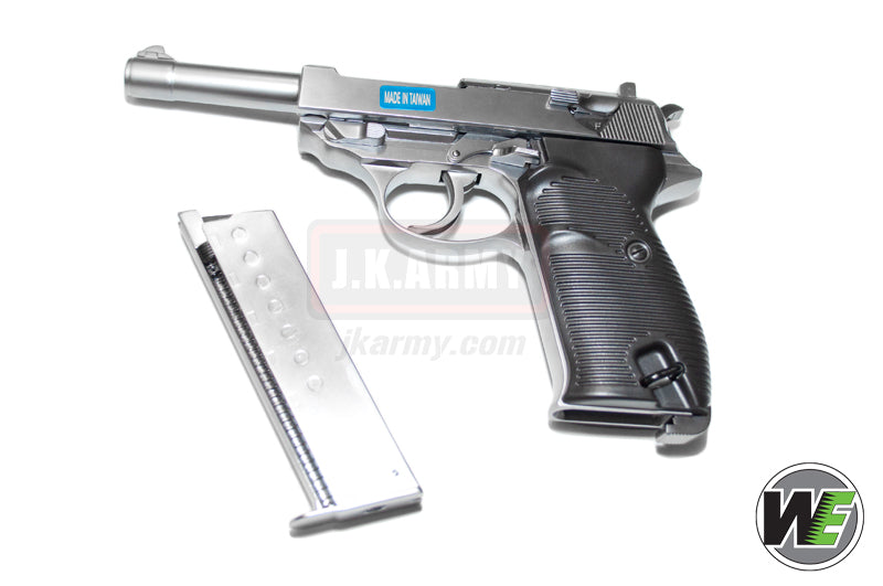WE P38L GBB Pistol Airsoft ( Silver )