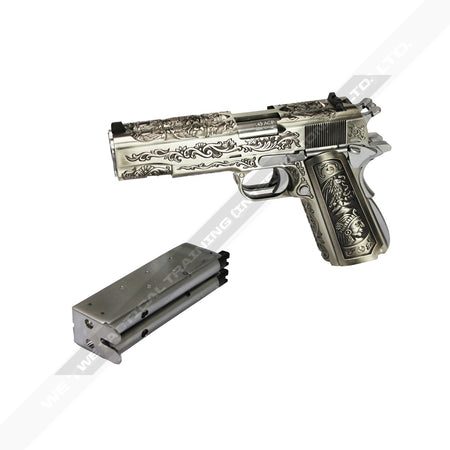 WE Double Barrel 1911 Full Metal GBB Pistol Airsoft ( Classic Floral Pattern )