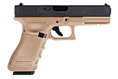 WE Model 17 G3 Metal Slide GBB Pistol ( Tan )
