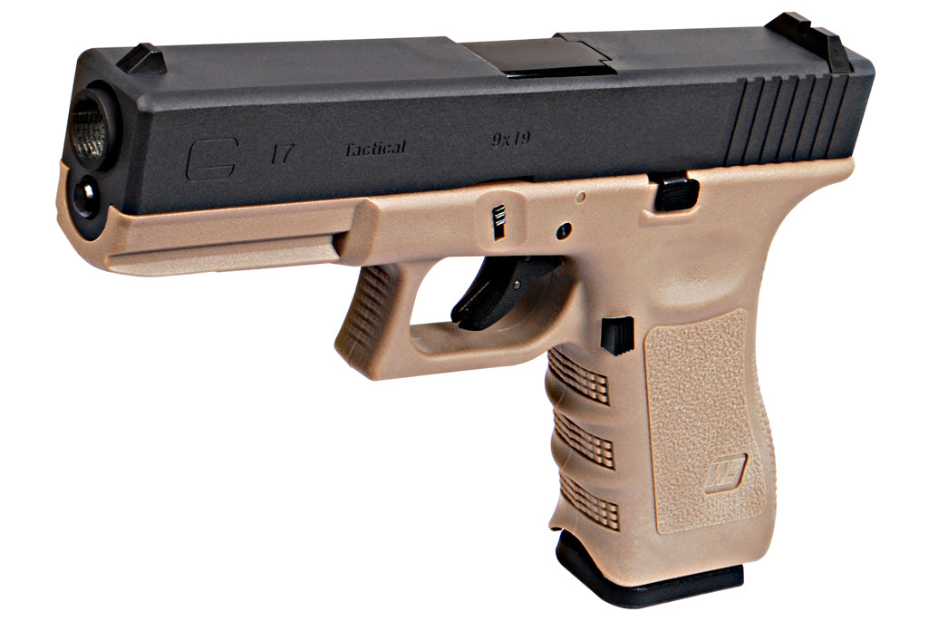 WE Model 17 G3 Metal Slide GBB Pistol ( Tan )
