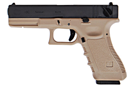 WE Model 18C G3 Metal Slide GBB Pistol ( TAN ) ( BK Metal Slide, Sand Frame )
