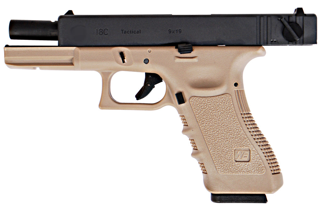 WE Model 18C G3 Metal Slide GBB Pistol ( TAN ) ( BK Metal Slide, Sand Frame )