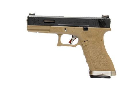 WE Model 18C T2 Metal Slide Silver Barrel GBB Pistol ( Tan )