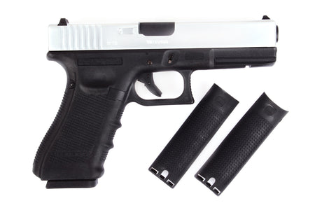 WE Model 18C G4 Metal Slide GBB Pistol ( SV ) ( SV Metal Slide, Black Frame )