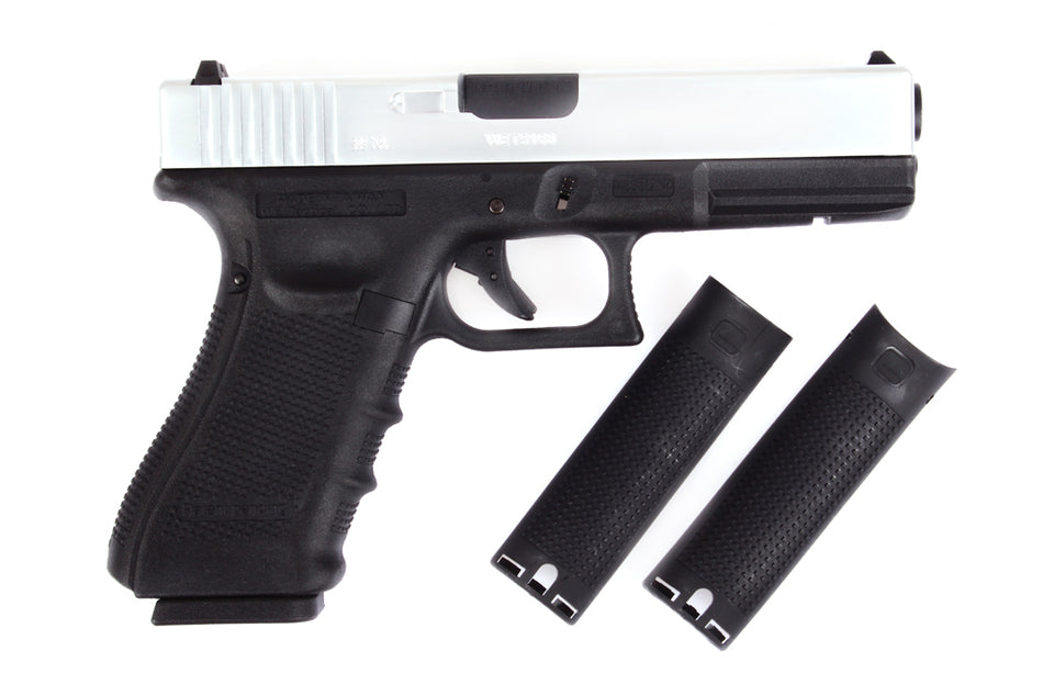 WE Model 18C G4 Metal Slide GBB Pistol ( SV ) ( SV Metal Slide, Black Frame )