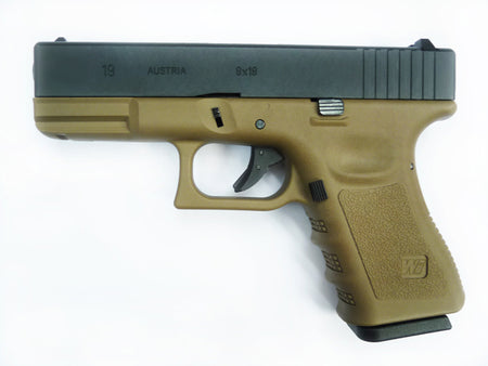 WE Model 19 Metal Slide GBB Pistol ( Tan ) ( WE Marking )