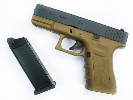 WE Model 19 Metal Slide GBB Pistol ( Tan ) ( WE Marking )