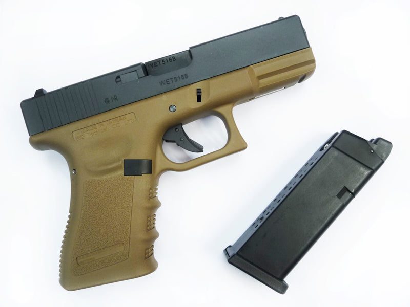 WE Model 19 Metal Slide GBB Pistol ( Tan ) ( WE Marking )