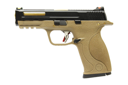 WE Toucan T3 B W/HOLD Pistol Airsoft ( BK SLIDE / GD BARREL / TAN FRAME )