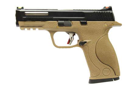 WE Toucan T4 B W/HOLD Pistol Airsoft ( BK SLIDE / SV BARREL / TAN FRAME )