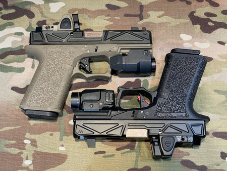 JDG Licensed P80 PF940C x WAR Afterburner RMR Slide Compact Airsoft ( Base with UMAREX / VFC Glock 19 Gen3 ) ( JKTG Custom Made )-Cobalt Gray