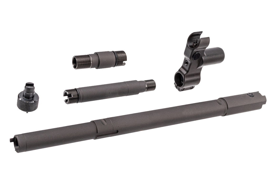 WII TECH CNC Aluminum RD Type Outer Barrel Set With Steel Front Sight Block For Marui TM AKM GBBR