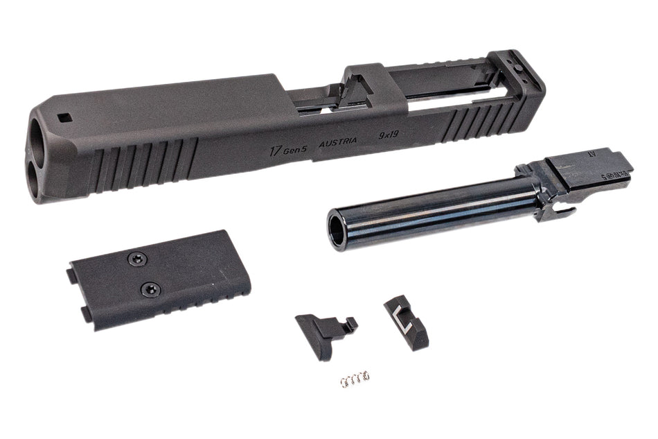 WII Tech CNC Aluminum Slide Set with Steel Barrel For Marui TM G17 G5 MOS GBBP